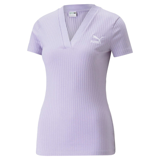 CLASSICS RIBBED V-NECK TEE (Vivid Violet)