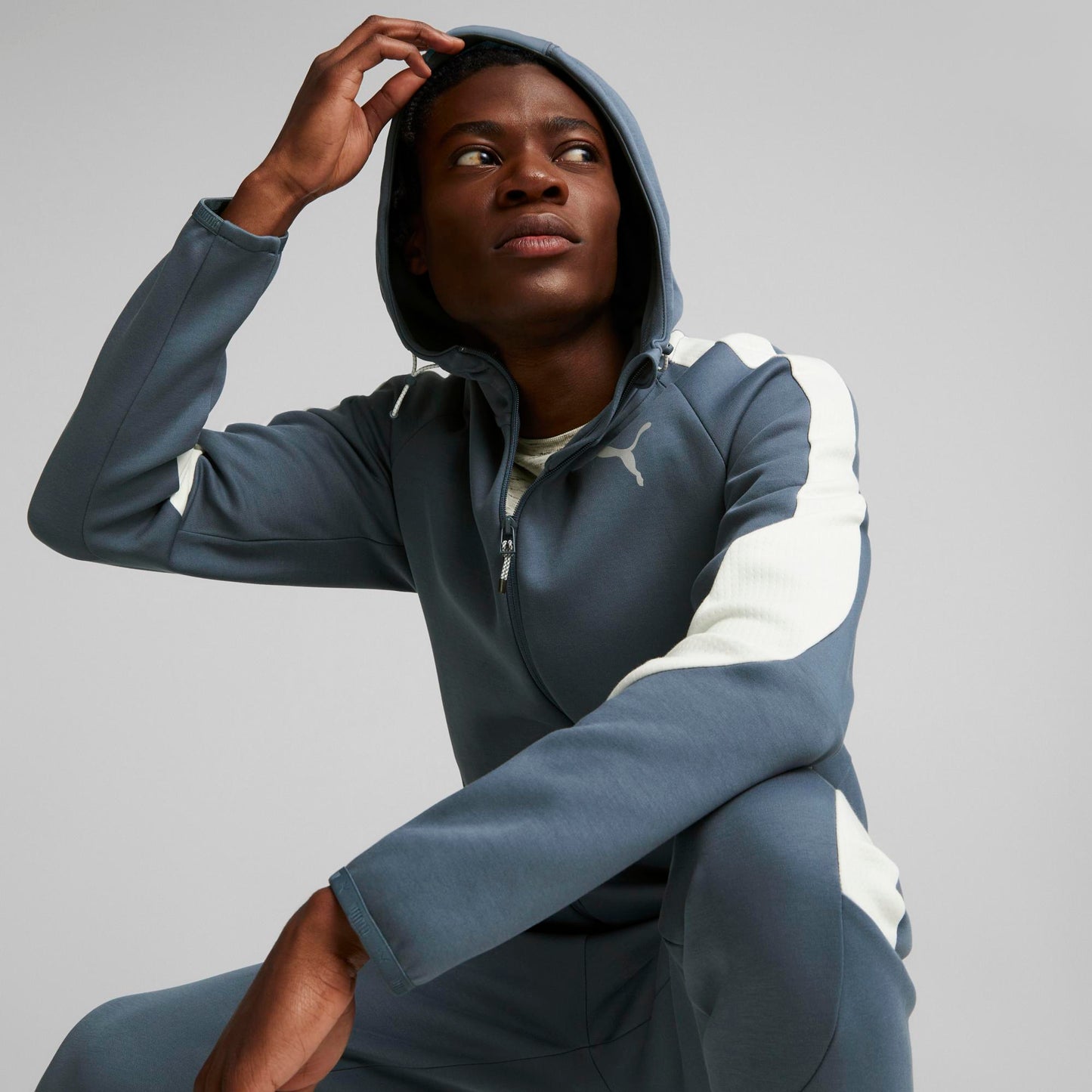 EVOSTRIPE FULL-ZIP HOODIE (Evening Sky)